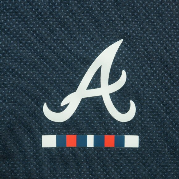 Nike Atlanta Braves Polo Shirt Mens L Blue Legacy Triblend Performance New - Picture 4 of 7